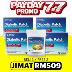 PAYDAY 7.7 SEMBUH (3 KOTAK GLUVERA PATCH + FREE 1 KOTAK + FREE 1 HERBAL TEA)